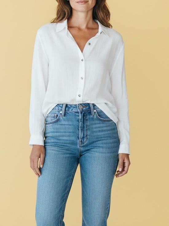 Bella Dahl Classic Button Down With Rounded Hem